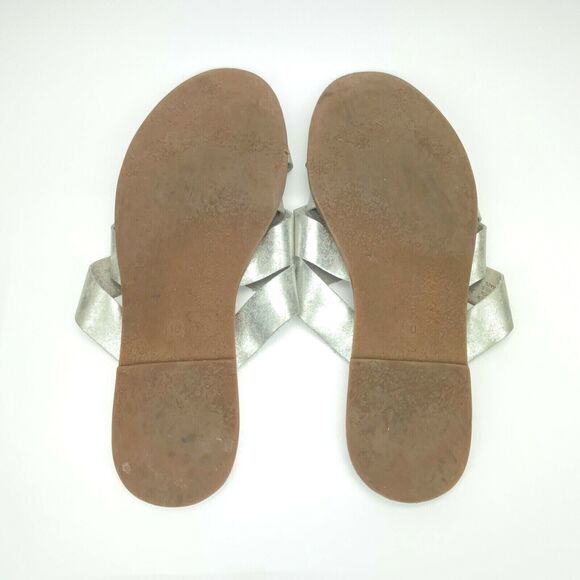 Madewell The Boardwalk Woven Slide on Sandal Metallic Silver L1167 Womens US 10 - Picture 9 of 9